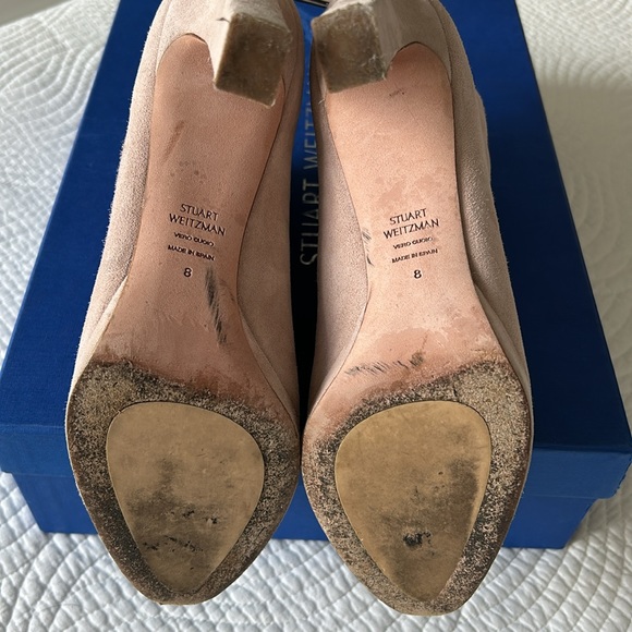 Stuart Weitzman Delphine Platform Suede Ankle Boots - Dolce Suede Size 8 - Picture 4 of 4